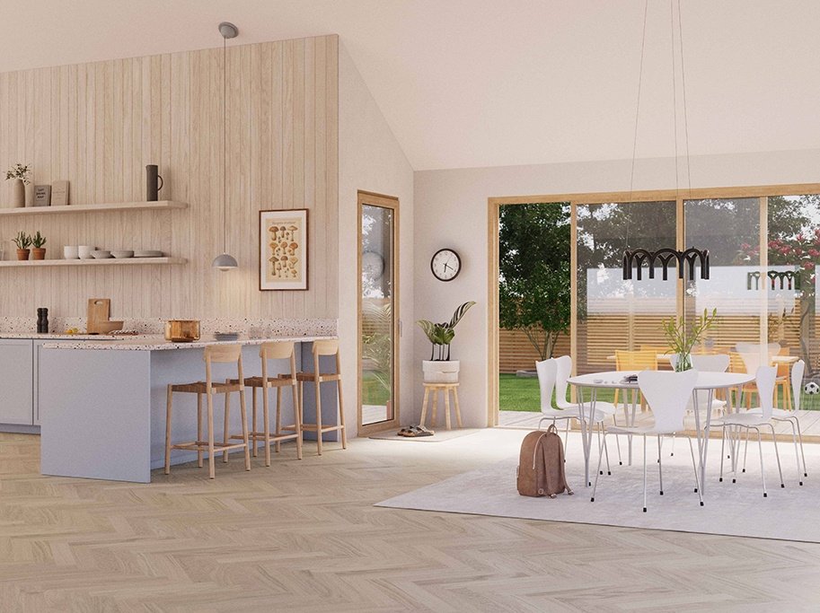 Bjelin Woodura Sildeben - Boden 3.0 Modern med Powder White pro matlak - Bredde 91 mm