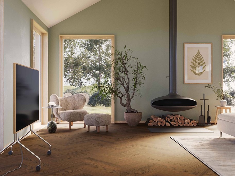 Bjelin Woodura Sildeben - Sandviken 3.0 Modern med Terra Brown pro matlak - Bredde 91 mm