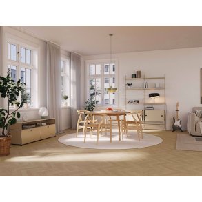 Bjelin Woodura Sildeben - Sigtuna 3.0 Classic med Misty White pro mattlakk - Bredde 68 mm