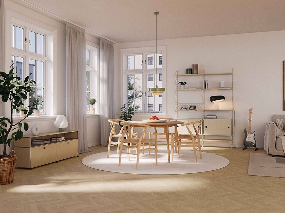 Bjelin Woodura Sildeben - Sigtuna 3.0 Classic med Misty White pro mattlakk - Bredde 68 mm