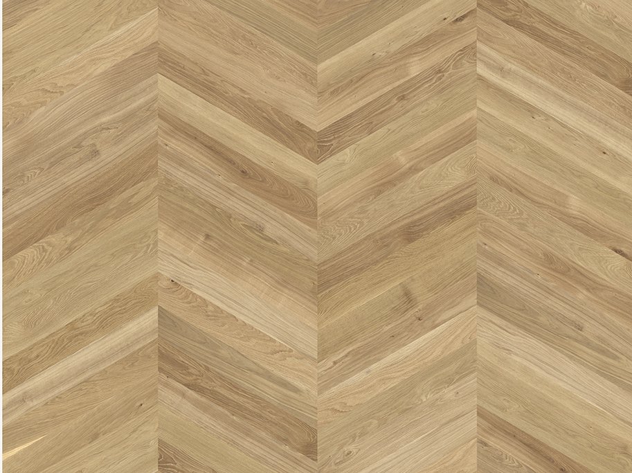 Chevron - Borstad Ek Design med klar olja - Bredd 90 mm