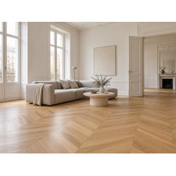 Chevron - Borstad Ek Design med klar olja - Bredd 90 mm