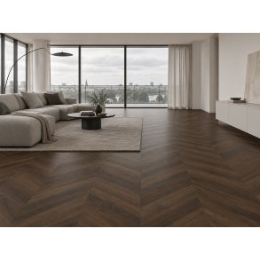 Chevron - Borstad R�kt Ek Design med klar olja - Bredd 90 mm