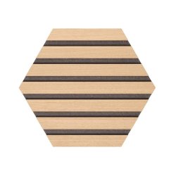 Designpanel - Obehandlad Ek m. svart bakgrund - Hexagon