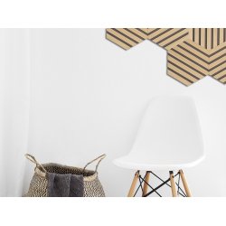 Designpanel - Obehandlad Ek m. svart bakgrund - Hexagon