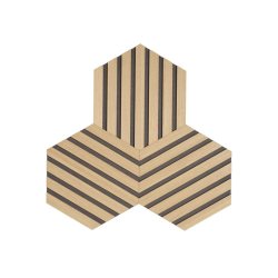 Designpanel - Obehandlad Ek m. svart bakgrund - Hexagon