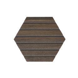 Designpanel - Obehandlad Rkt Ek m. svart bakgrund - Hexagon