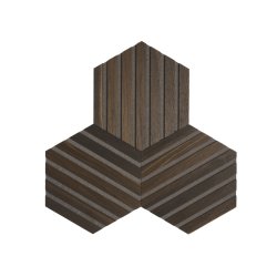 Designpanel - Obehandlad Rkt Ek m. svart bakgrund - Hexagon