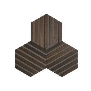 Design panel - Ubehandlet Rget Eg m. sort baggrund - Hexagon