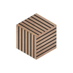 Design panel - Obehandlad Amerikansk Valnt m. svart bakgrund - Romb