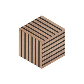 Design panel - Ubehandlet Amerikansk Valnd m. sort baggrund - Rhombe