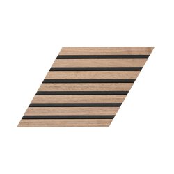 Design panel - Obehandlad Amerikansk Valnt m. svart bakgrund - Romb