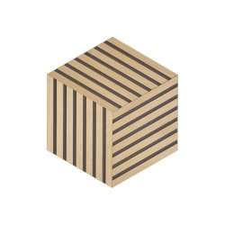 Designpanel - Obehandlad Ek m. svart bakgrund - Romb