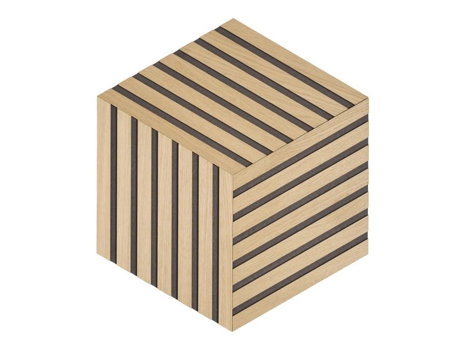 Designpanel - Obehandlad Ek m. svart bakgrund - Romb