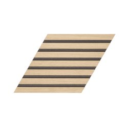 Designpanel - Obehandlad Ek m. svart bakgrund - Romb