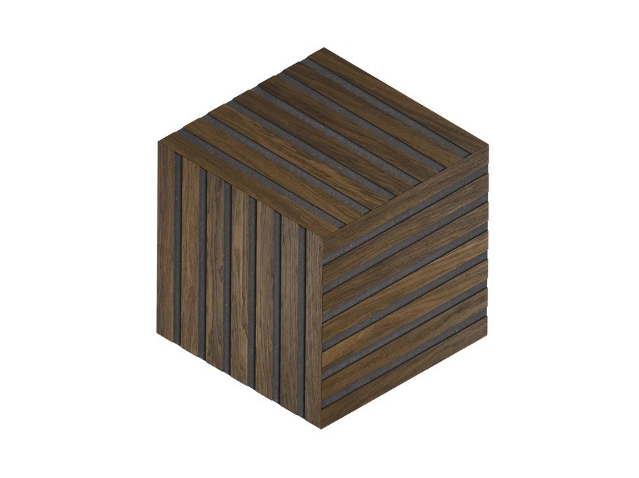 Designpanel - Obehandlad Rkt Ek m. svart bakgrund - Romb