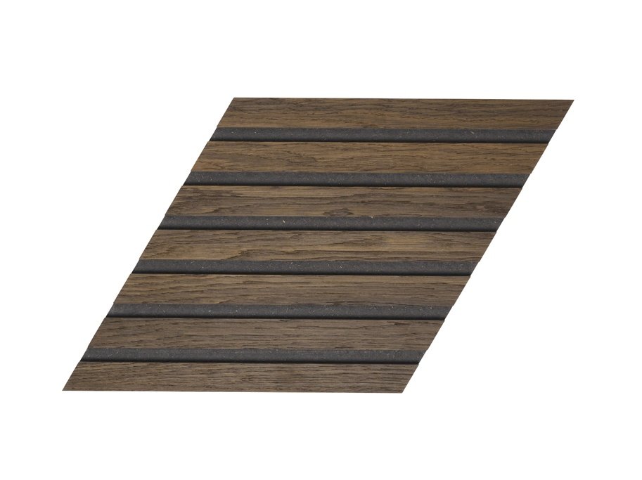 Designpanel - Obehandlad Rkt Ek m. svart bakgrund - Romb