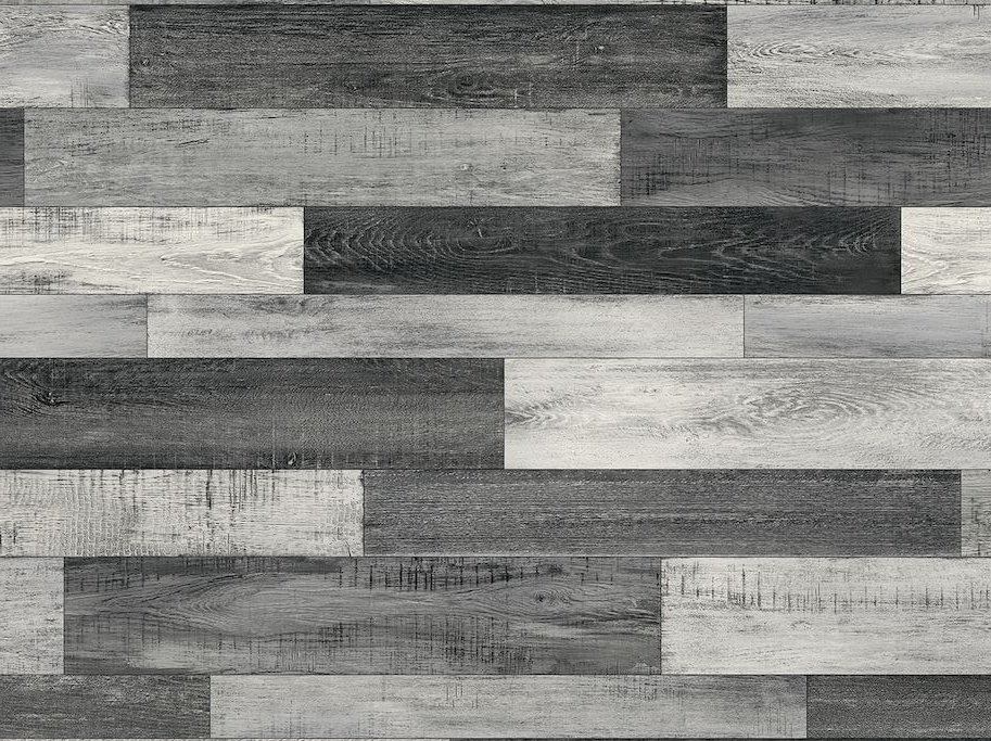 Vinyl - Sorte og hvide planker 