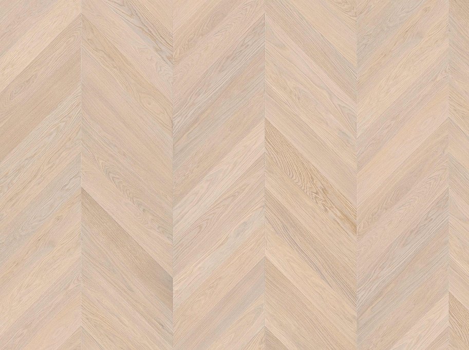 HARO Chevron - Brstet Eg Selectiv med hvid oleovera olie - Bredde 140 mm