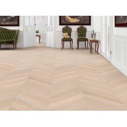 HARO Chevron - Brstet Eg Selectiv med hvid oleovera olie - Bredde 140 mm