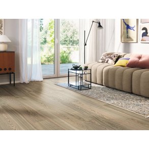 HARO Plankegulv - Retrobrstet Ask Tobaksgr Universal med olie - Bredde 180 mm