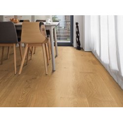 HARO Plankegulv - Brstet Eg Markant med klar matlak - Bredde 240 mm