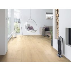 HARO Plankegulv - Brstet Eg Markant med lysehvid matlak - Bredde 240 mm