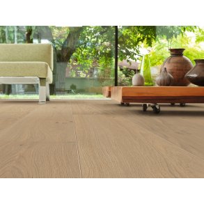 HARO Plankegulv - Brstet Eg Sandgr med naturaDur matlak - Bredde 240 mm