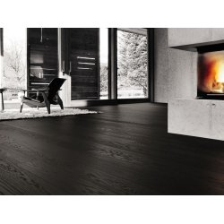 HARO Plankegulv - Brstet eg med sort olie - Bredde 173 mm