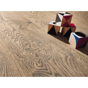 HARO Plankegulv - Brstet Eg Tobaksgr med klar olie - Bredde 180 mm