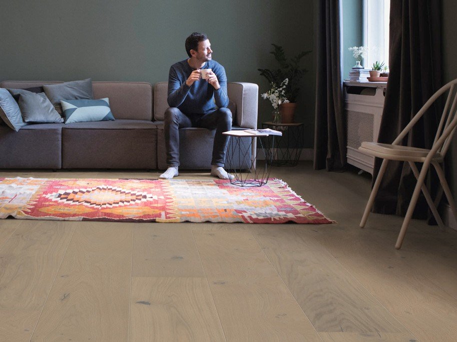 HARO Plankegulv - Brstet Eg sandgr Sauvage med olie - Bredde 240 mm