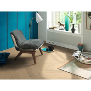 HARO Stavparket - Brstet Eg Markant med sandfarvet matlak - Bredde 120 mm