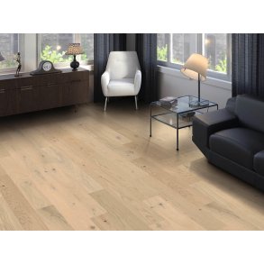 HARO Stavparket - Brstet Eg Sauvage med lysehvid matlak - Bredde 120 mm