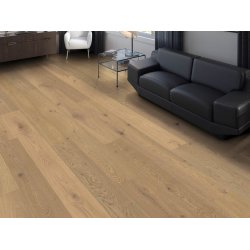 HARO Plankegulv - Brstet Afrikansk Eg Light Purohvid Sauvage med hvid olie - Bredde 180 mm