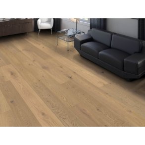 HARO Plankegulv - Brstet Afrikansk Eg Light Purohvid Sauvage med hvid olie - Bredde 180 mm