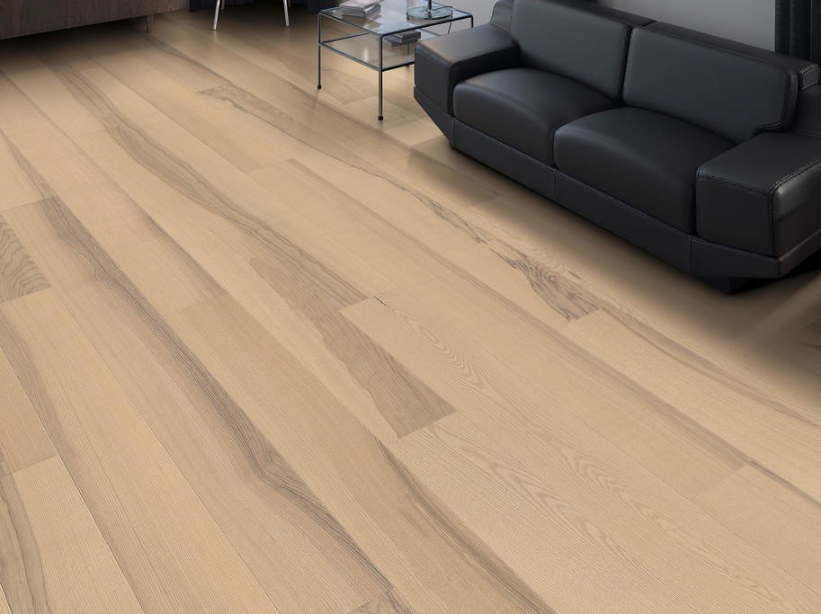 HARO Plankegulv - Brstet Ask Pastelcreme Universal med naturaDur matlak - Bredde 180 mm