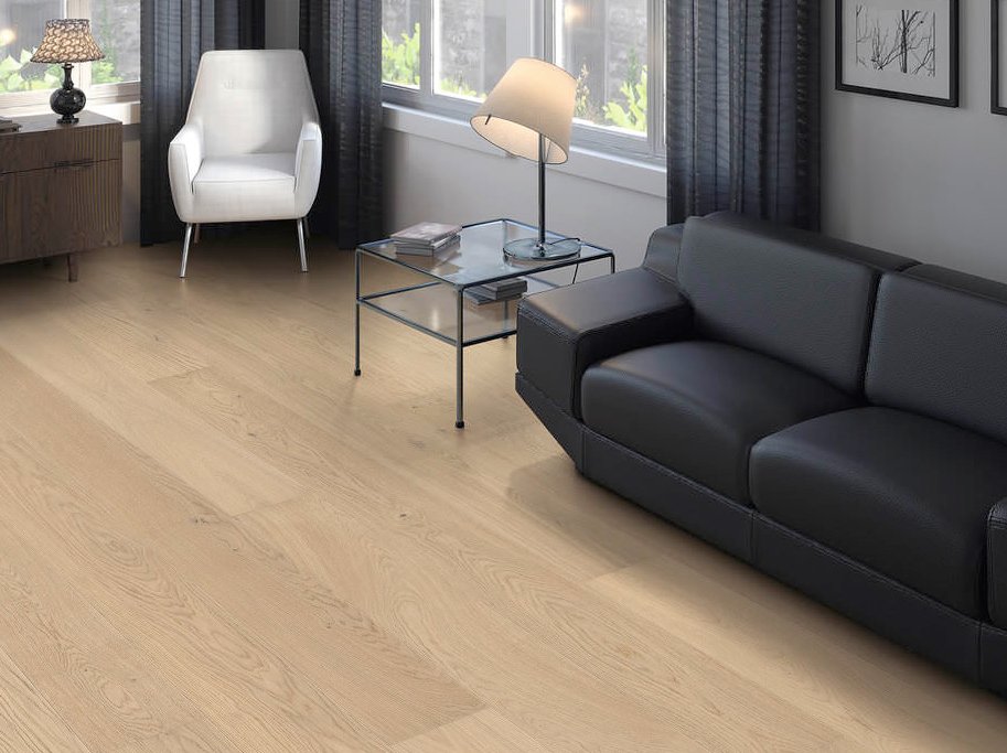 HARO Plankegulv - Brstet Eg Lysehvid Exklusiv med hvid olie - Bredde 180 mm