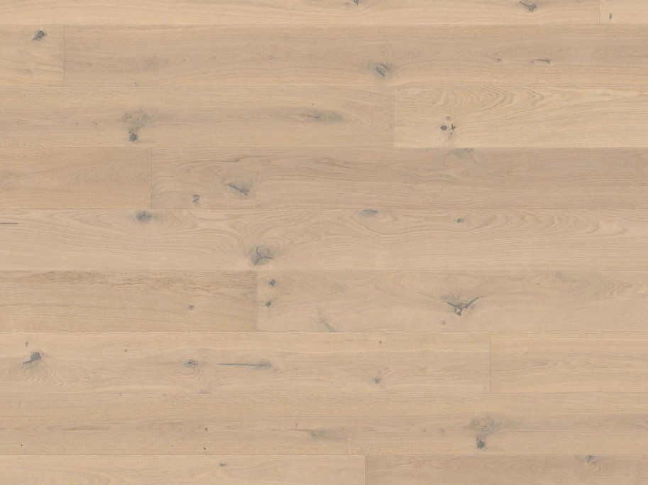 HARO Plankegulv - Brstet Eg Lysehvid Sauvage med hvid naturaDur matlak - Bredde 180 mm