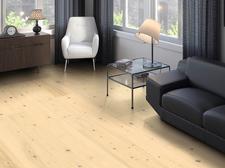 HARO Plankegulv - Brstet Gran Lysehvid Universal med naturaDur matlak - Bredde 180 mm