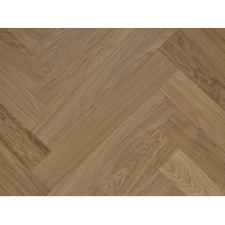 Stavparket med kliksystem - Eg Prime Hvid med hvid matlak - Bredde 135 mm