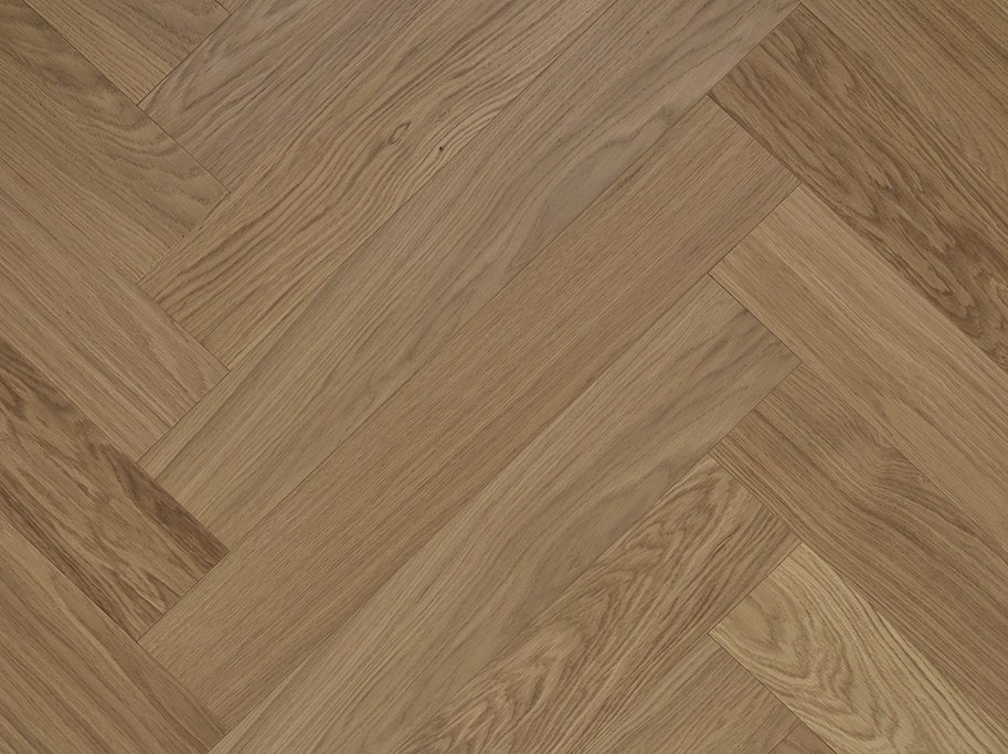 Stavparket med kliksystem - Eg Prime Hvid med hvid matlak - Bredde 135 mm