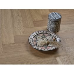 Stavparket med kliksystem - Eg Prime Natur med klar matlak - Bredde 135 mm