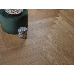 Stavparket med kliksystem - Eg Prime Natur med klar matlak - Bredde 135 mm