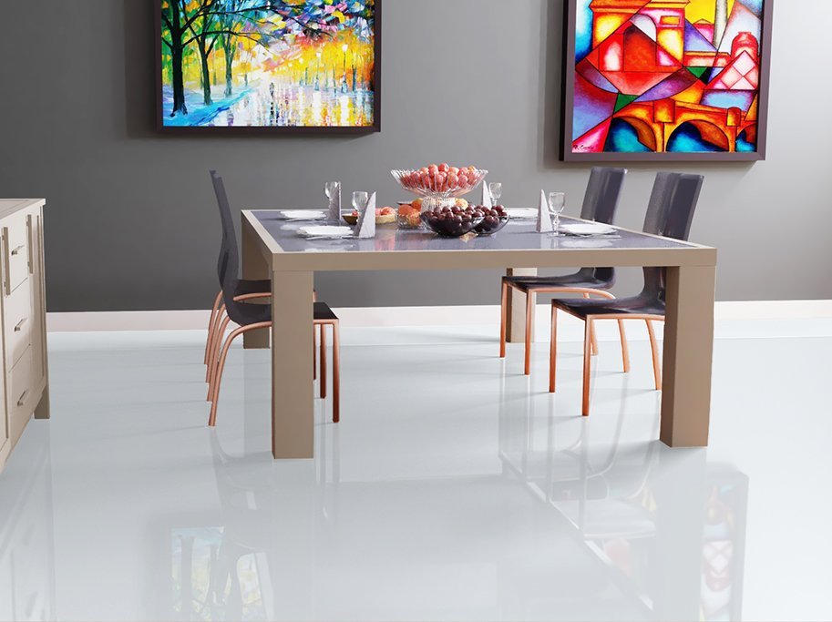 Laminatflise - Hvid hjglans MAX