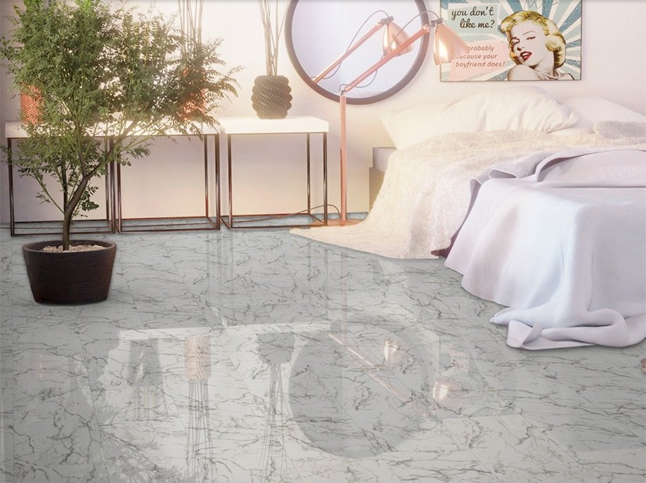 Laminatflise - Stone Carrara Marble