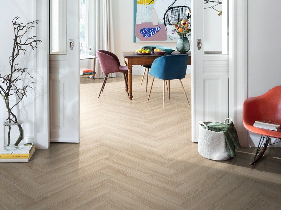 Laminat fiskeben - Cream Newport Oak