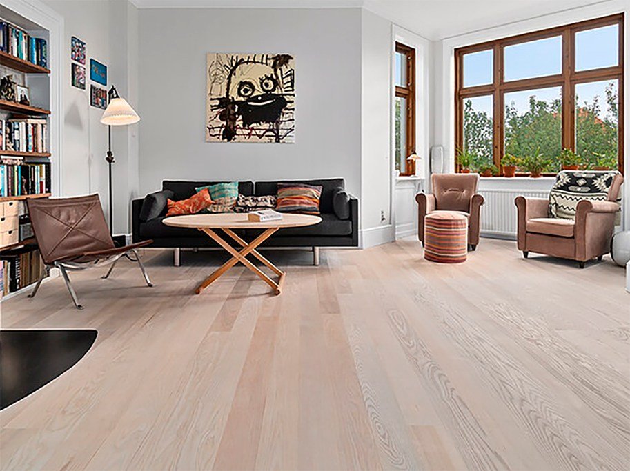 Massivt Plankegulv 22 mm - Ubehandlet Ask Select - Bredde 130 mm