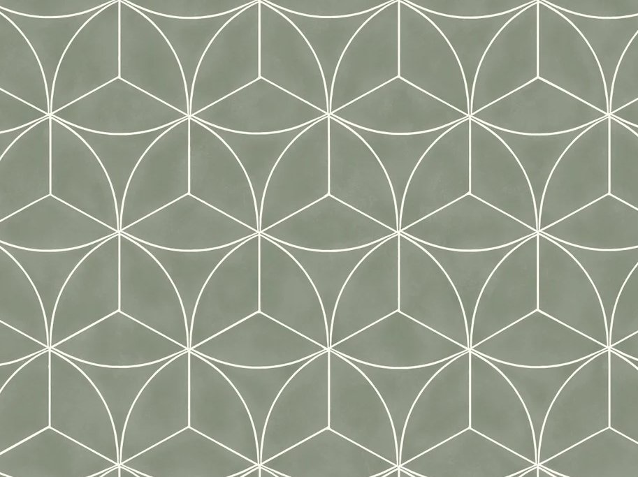 Vinyl - Gr�nt geometrisk klinkem�nster
