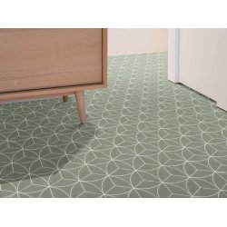 Vinyl - Gr�nt geometrisk klinkem�nster