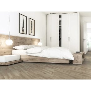 Parketgulv 3-stav - Ask Natur med hvid matlak - Bredde 207 mm